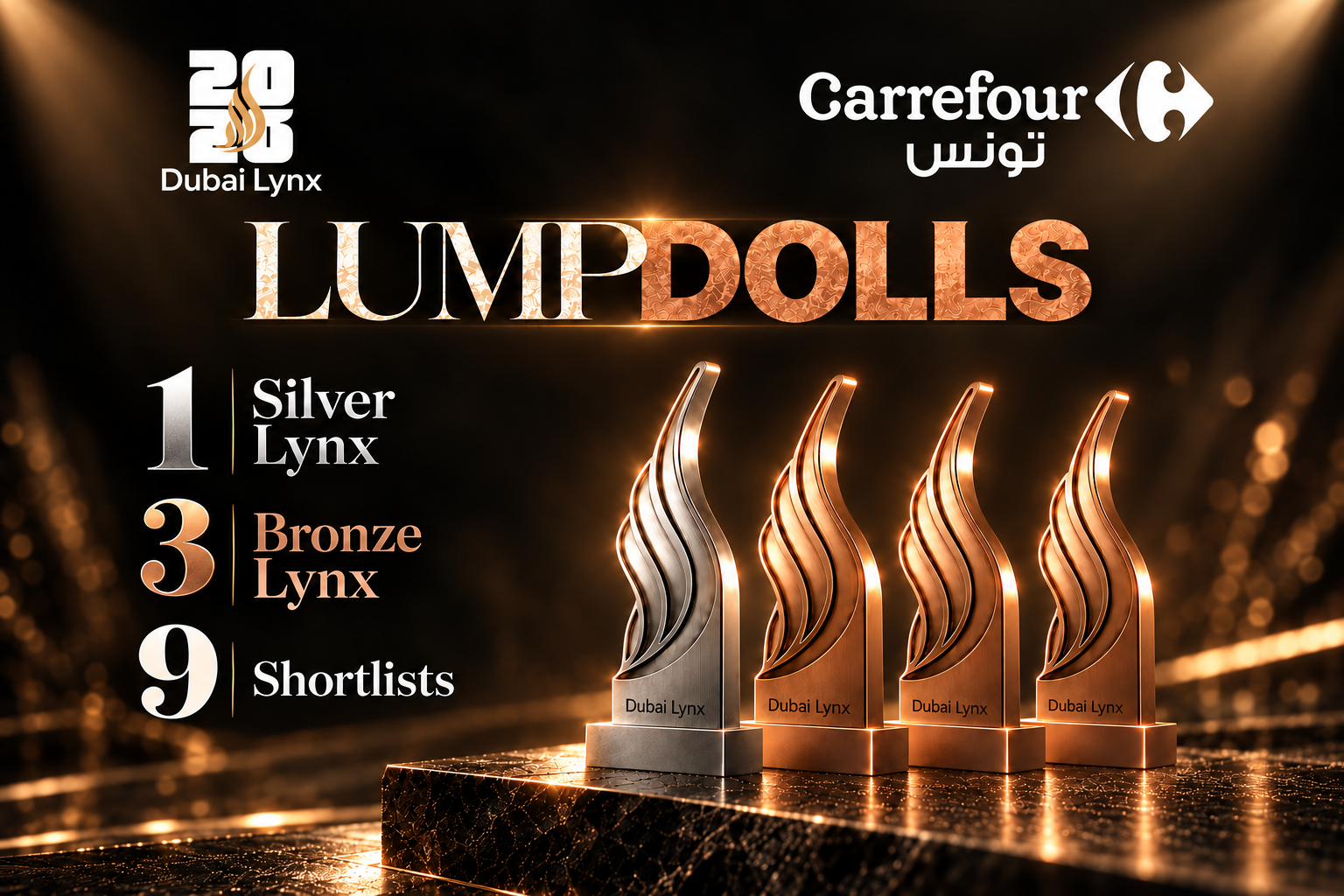 Carrefour Tunisie remporte 1 Silver Lynx, 3 Bronze Lynx et 9 Shortlists aux Dubai Lynx.