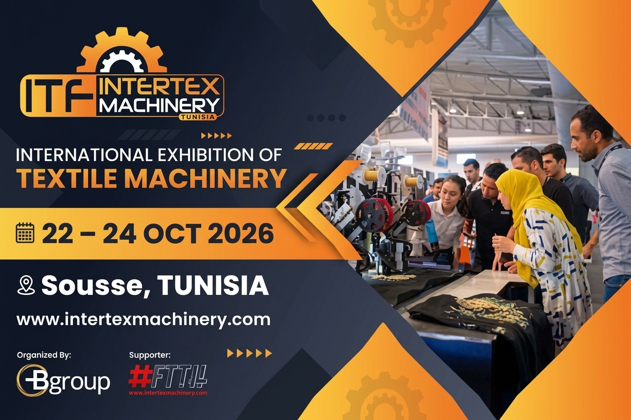 Machines et équipements textiles au salon ITF Intertex Machinery Tunisia 2026 à Sousse.